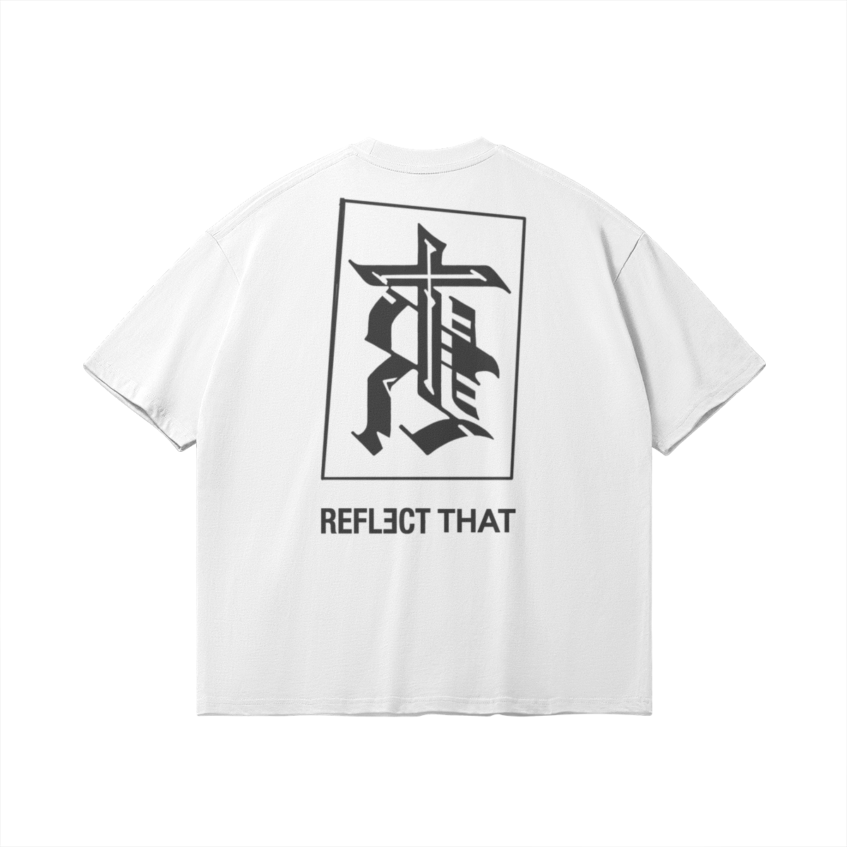 Reflect Love Tee — Black On White | Drop Shoulder Loose Fit
